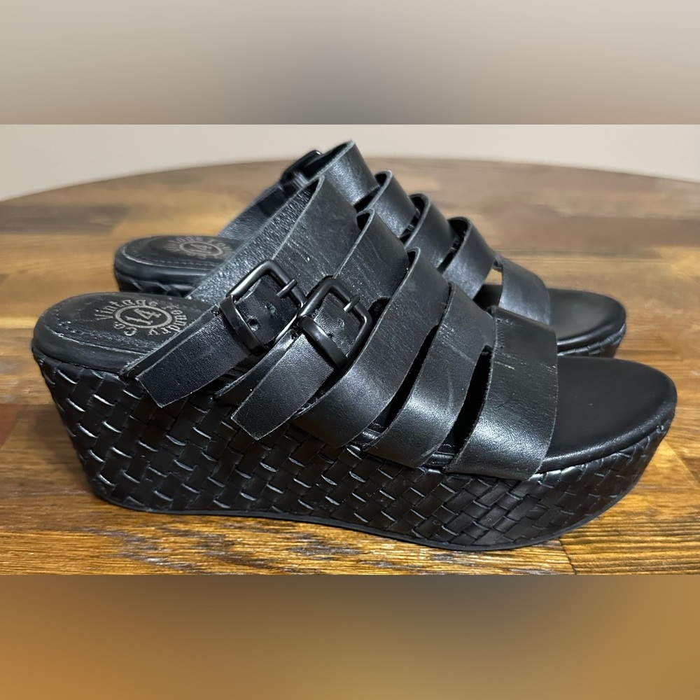 Vintage Foundry Co. Black Wedge Sandals
Like new condition , smoke free home